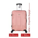 Valise moyenne rigide - adc - terra rose - 65cm - 30kg - 4 roues 360�