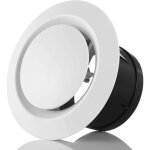 Valve disque blanche 75 mm grille d?a�ration abs r�glable pour mur plafond et ventilateur