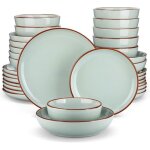 Vancasso assiettes nymph 32 pices service de table en grs ensemble de vaisselle pour 8 personnes - ...