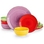 Vancasso vaiselle bonita - c 12 pices assiettes service de table complet en cramique style minimaliste ...