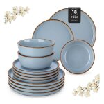 Vancasso vaiselle loire 18 pices assiettes service complet glaure au ssame brillant 6 personnes - ...