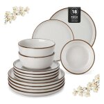 Vancasso vaiselle loire 18 pices assiettes service complet glaure au ssame brillant 6 personnes - ...