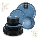 Vancasso vaiselle pla 18 pices assiettes service complet finition mate et forme de bord incurve 6 personnes ...