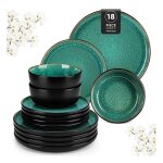 Vancasso vaiselle pla 18 pices assiettes service complet finition mate et forme de bord incurve 6 personnes ...
