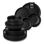 Vancasso vaiselle pla 24 pices assiettes service complet finition mate et forme de bord incurve 6 personnes ...