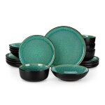 Vancasso vaiselle pla 32 pi�ces assiettes service complet finition mate et forme de bord incurv�e 8 personnes ...