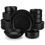Vancasso vaiselle playa 24 pi�ces assiettes service complet une finition mate service de table 6 personnes ...