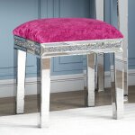 Vanity stool rose en velours - tabouret de coiffeuse ottomane élégant pour salon et chambre Vanity stool rose en velours - tabouret de coiffeuse ottomane élégant pour salon et chambre