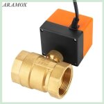 Vanne  bille motorise ac 220v 2 voies 3 fils dn40 g1 - 1 / 2 pour ventilo - convecteur et systme de ...