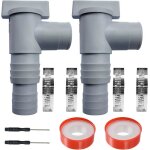 Vanne double piscine - raccord tuyau 32 / 38mm avec joints antifuite (lot de 2) Vanne double piscine - raccord tuyau 32 / 38mm avec joints antifuite (lot de 2)