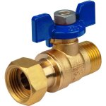 Vanne � �crou libre pour collecteur - m�le / femelle - manette bleue