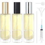 Vaporisateur parfum verre - okz - 3 pi�ces - 30ml - rechargeable - capuchon dor� argent� et noir - �tanche ...