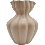 Vase en cramique - weus - beige - 25x10x10 cm - design scandinave - lgance moderne
