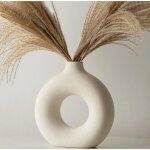 Vase en cramique blanc en forme de donut pour herbe de la pampa accessoires de dcoration pour la maison ...