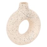 Vase cramique florie blanc & noir h25cm - atmosphera createur d'interieur - rose