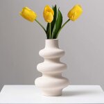 Vase en céramique vase rond blanc cassé pour centre de table de mariage table de dîner fête salon Vase en céramique vase rond blanc cassé pour centre de table de mariage table de dîner fête salon