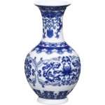 Vase chinoiserie vase en c�ramique peinte chinoise pour la d�coration int�rieure salon bleu et blanc