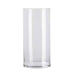 Vase cylindrique en verre - 20 cm de haut - 10 cm de large - transparent - lgance chic