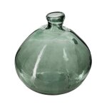 Vase - atmosphera - dame jeanne - verre recycl - vert kaki - d33 cm