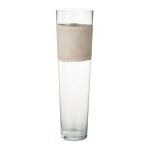 Vase dco en verre delph 60cm transparent & beige