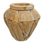 Vase d�coratif en bois de teck massif h. 39 cm - winnie m meubletmoi