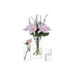 Vase dcoratif cylindrique en verre transparent rsistant  la chaleur 3 tailles au choix idal fleurs ...
