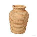 Vase d�coratif en osier - ulisem - blanc - style champ�tre - 205x11 cm - rustique - id�al pour compositions ...