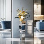 Vase dcoratif en verre - grand vase  poser au sol 14x13. 5x71. 5cm vase clatant avec strass dcoration ...