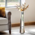 Vase dcoratif en verre - grand vase  poser au sol 77cm - pour fleurs sches et artificielles dcoration ...