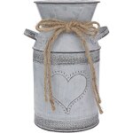 Vase  fleurs en mtal style shabby chic vase rustique gris vintage en forme damourpour la dcoration ...