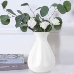 Vase  fleurs en plastique aspect cramique vase blanc incassable vase de dcoration gomtrique de style ...