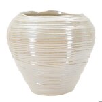 Vase mauro ferretti perly round - beige - 22x20 cm