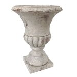 Vase médicis jardin vasque style pierre béton blanc motif vieilli 24cm Vase médicis jardin vasque style pierre béton blanc motif vieilli 24cm