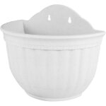 Vase mural en demi - cercle pot de fleur mural en plastique pot de fleur ext�rieur blanc