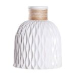 Vase nordique - yyv - g�om�trique - plastique - blanc - 12x15 cm