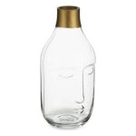 Vase dcoratif - design - visage - verre transparent - 12 cm - style contemporain