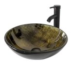 Vasque  poser lavabo avec robinetterie lave - mains vier pour salle de bain jaune