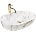 Vasque  poser - rea - cleo 61 - cramique - ovale - blanc