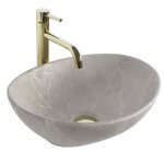 Vasque � poser rea sofia beige matt lavabo beige 41x345x14cm