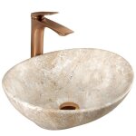 Vasque � poser rea sofia savana matt lavabo beige 41x345x16cm