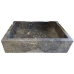 Vasque à poser rectangle en marbre gris 60 x 40 x 15 cm - c - négoce Vasque à poser rectangle en marbre gris 60 x 40 x 15 cm - c - négoce