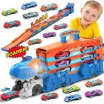Vatos camion transport dinosaures avec catapulte et jeu de dglutition jouet pliable lumire 8 voitures ...