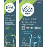 Veet men - lot de 1 kit depilation partie intime - crme dpilatoire 100ml et baume de soin 50ml - 1 ...
