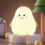 Veilleuse mignonne pour enfants - poire - lampe de nuit en silicone - rechargeable usb Veilleuse mignonne pour enfants - poire - lampe de nuit en silicone - rechargeable usb