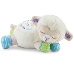 Veilleuse musicale lapin en peluche - multicolore - sons apaisants - minuteur - 3 disques lumineux