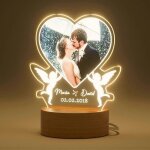 Veilleuse portrait personnalis avec texte personnalis saint valentin anniversaire mariage cadeau anniversair ...
