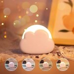 Veilleuse rose - 1w lampe de nuit à nuage avec 4 modes déclairage - veilleuse led rechargeable Veilleuse rose - 1w lampe de nuit à nuage avec 4 modes déclairage - veilleuse led rechargeable