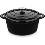 Velaze marmite en fonte 29 cm 65 l noire avec couvercle cocotte grande marmite émaillée de haute qualité ... Velaze marmite en fonte 29 cm 65 l noire avec couvercle cocotte grande marmite émaillée de haute qualité ...
