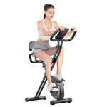 V�lo dappartement pliable 3 en 1 - dskeuzeew v�lo dint�rieur magn�tique avec �cran lcd - 8 niveaux de ...