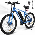 V�lo �lectrique colorway 26 bleu - vae avec batterie amovible 36v / 15ah - shimano 7 - vitesses - vtt ...